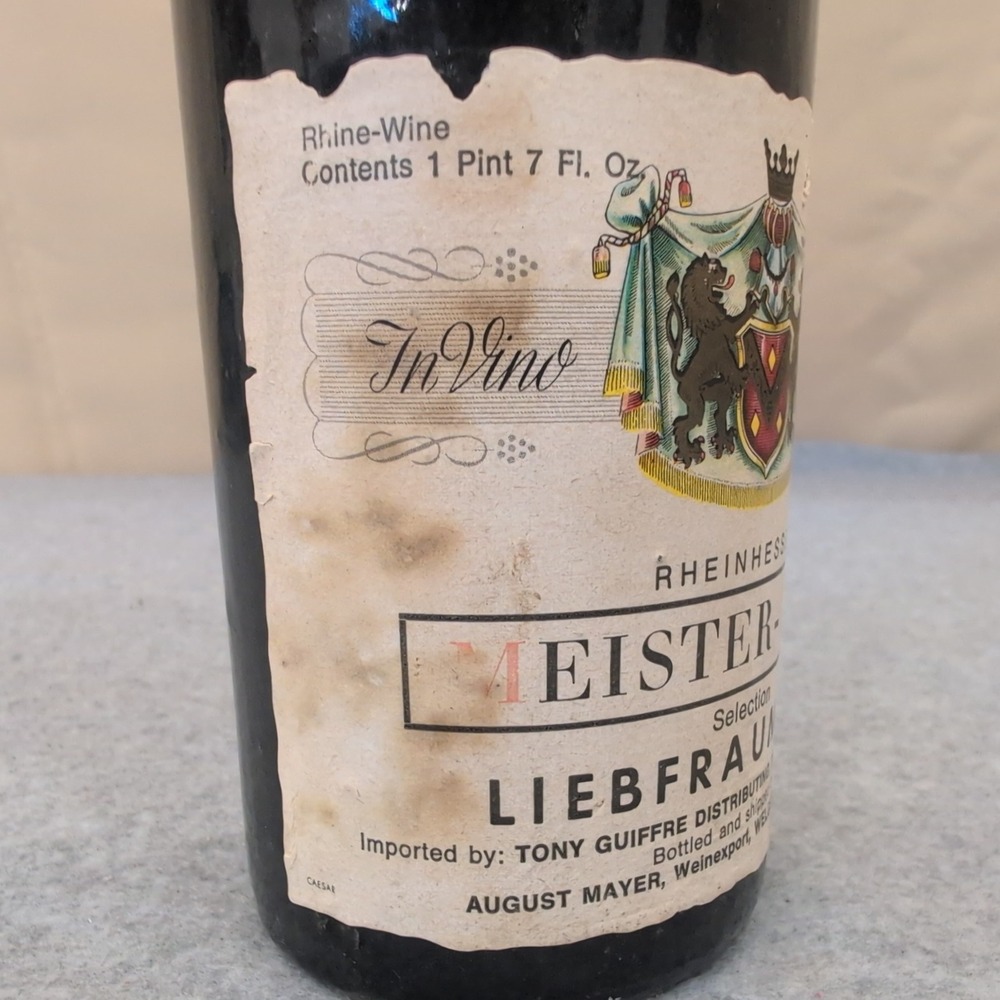Vintage 1960's Meister Wein Liebfraumilch Rhine Stonewear Wine Bottle‎ Germany - Picture 3 of 8